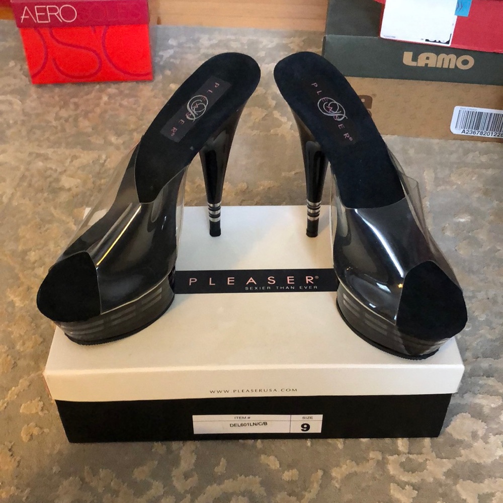Black Pleaser high heels